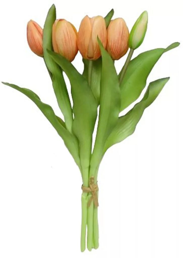 Tulpen künstlich 30cm Tulpenbündel mit 5Tulpen Real Touch Produktbild 