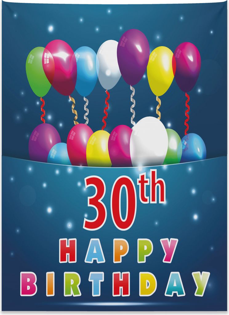 Abakuhaus Bunt Wandteppich, Luftballons lockiges Band aus Weiches Mikrofaser Stoff Kein Verblassen Klare Farben Waschbar, 110 x 150 cm, Mehrfarbig