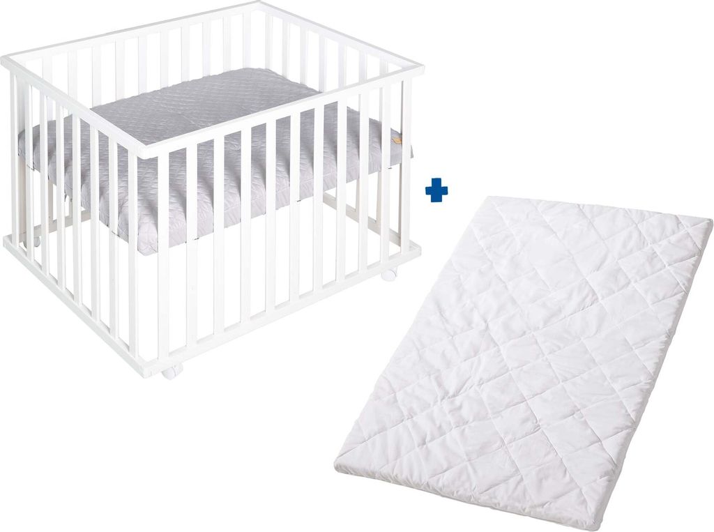 roba Bundle 'roba Style' inkl. Laufgitter 4eckig weiß und Laufgittermatratze, schadstoff