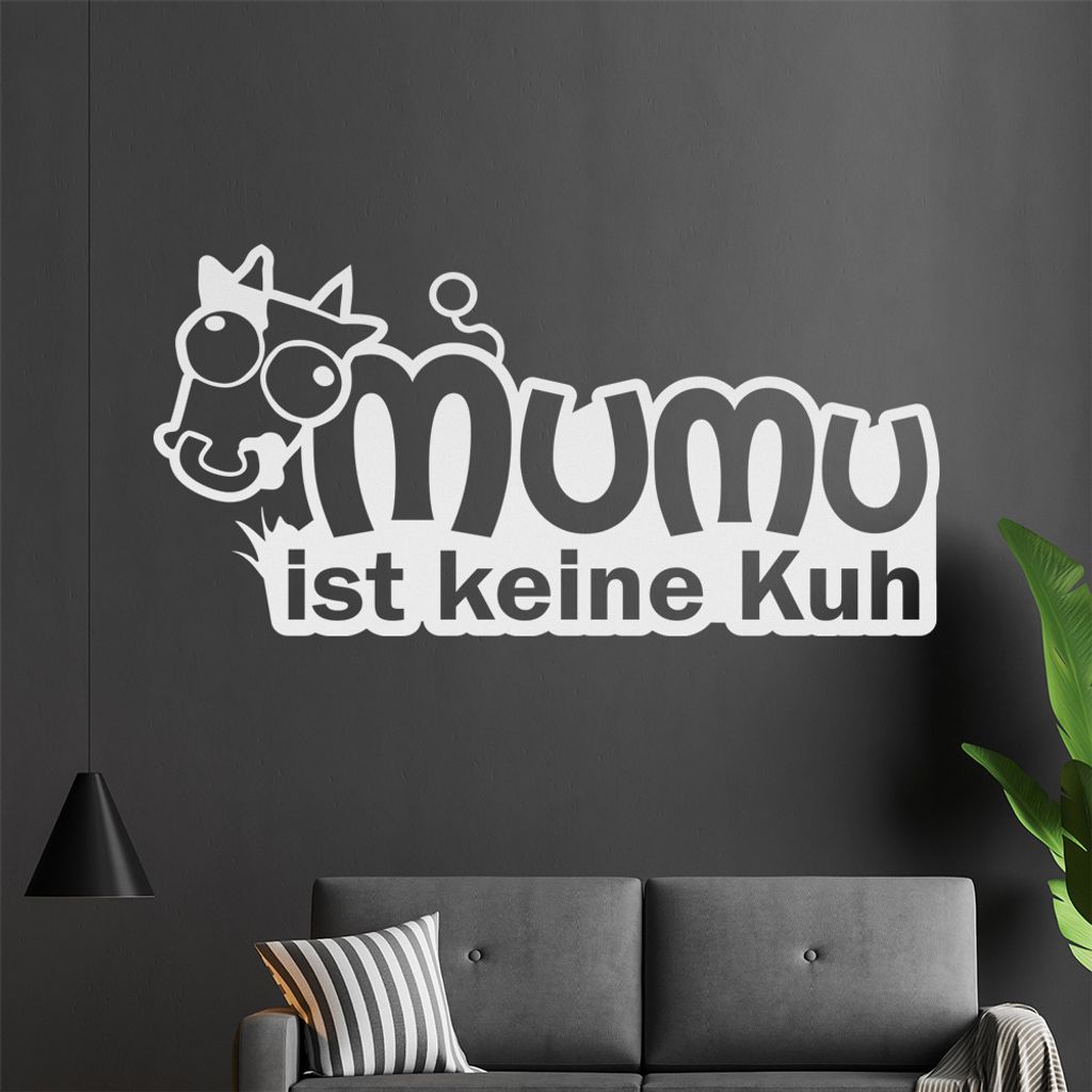 KIWISTAR Mumu ist kein Kuh - Vagina Kühe Muuh Wandtattoo in 6 Größen - Wandaufkleber Wall Sticker - Dekoration, Küche, Wohnzimmer, Schlafzimmer...