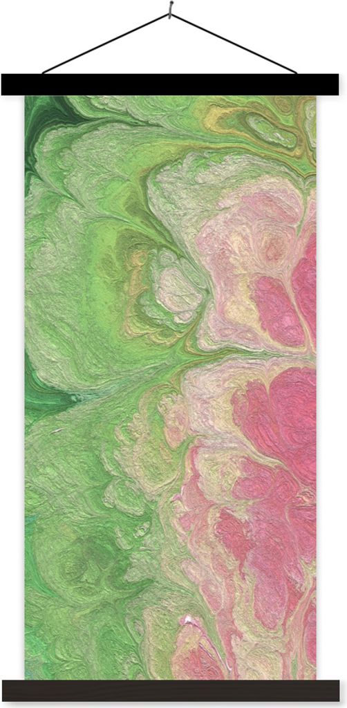 MuchoWow Textilposter Farbe - Kunst - Psychedelisch 40x80 cm mit schwarzem Rahmen - Wandemalerei