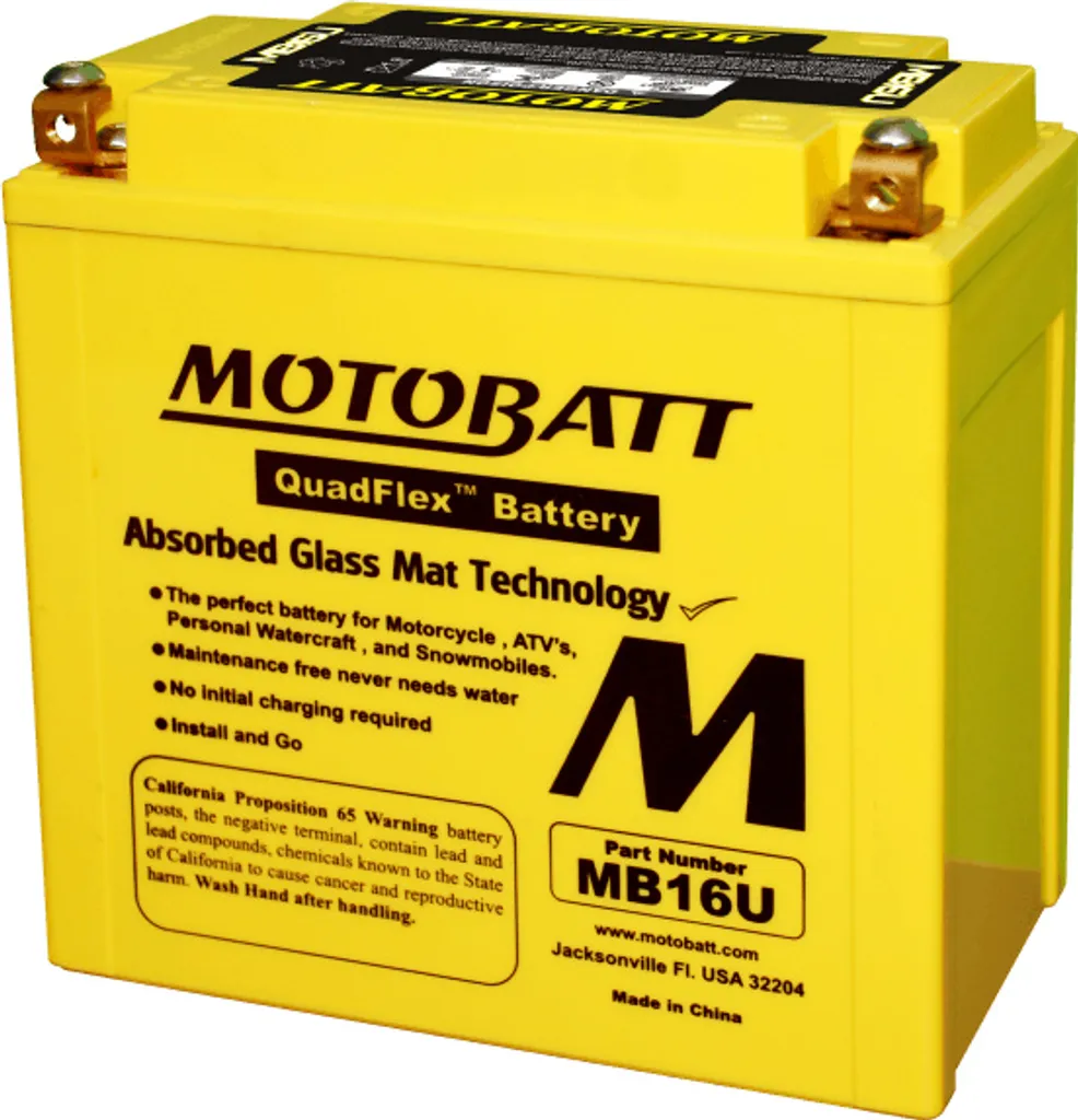 Batterie Moto MOTOBATT MB16U idéale pour Démarrage Hivernal Difficile
