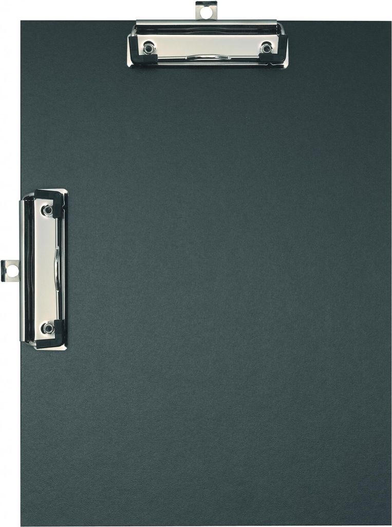 Klemmbrett für A4 Hartpappe mit Kraftpapierbezug, Doppelklemme schwarz