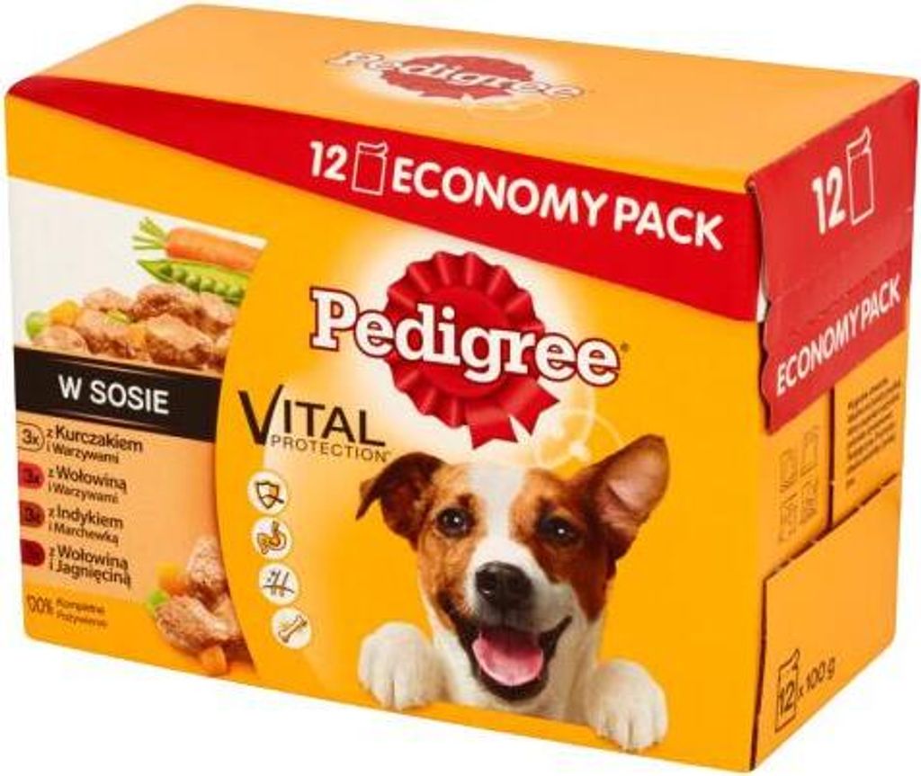 A box of Pedigree dog food.