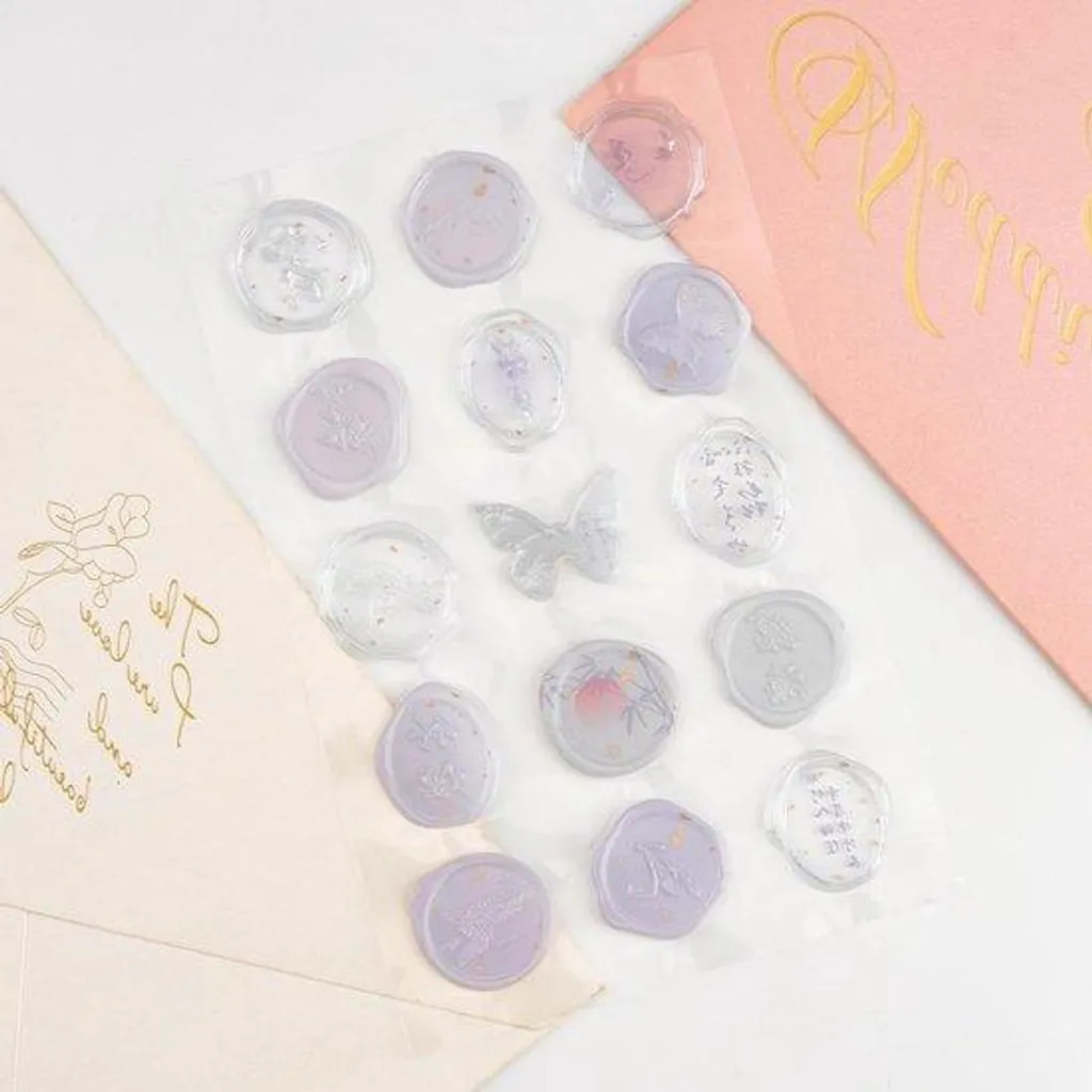 Lot de 60 tampons à cire en plastique bleu pour invitation de mariage