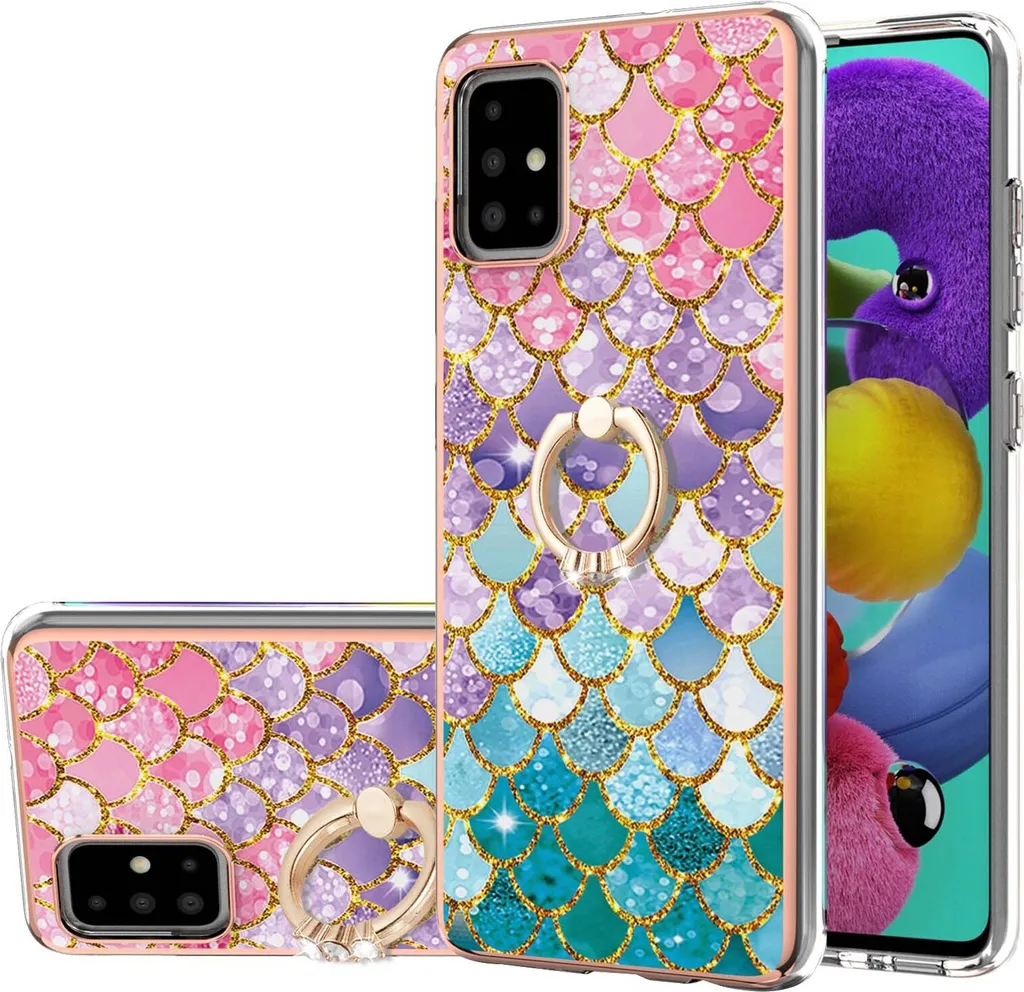 Cover Samsung A51 Fashion: Custodia Silicone TPU con Ring Holder