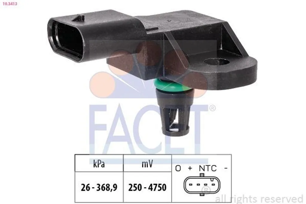 Capteur de réglage de hauteur FACET 10.3413 pour suspension Opel A18