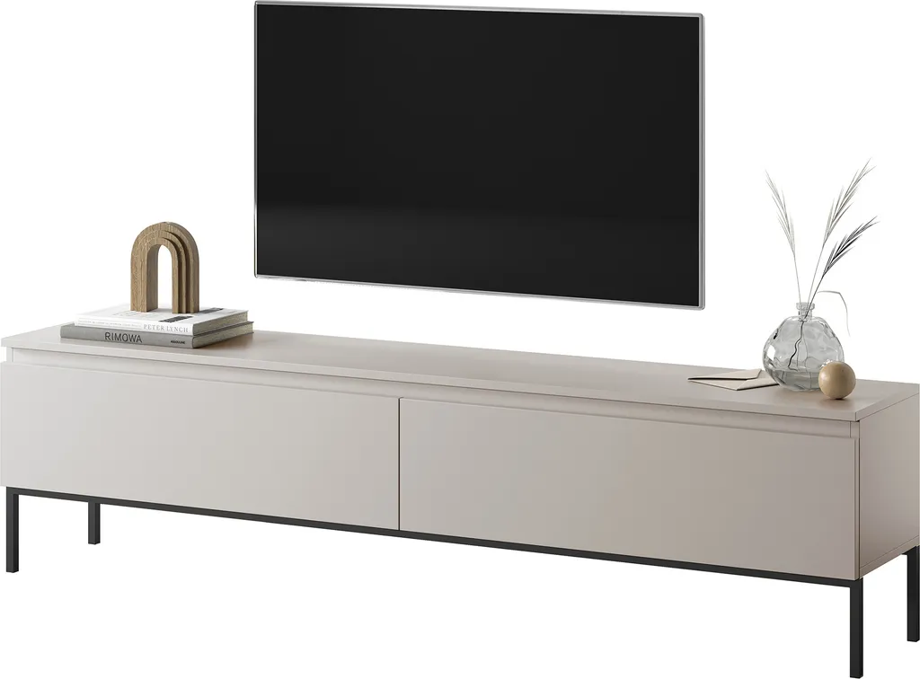 Meuble TV Beige 175 cm Bemmi : Cachez vos Câbles et Rangez votre Salon