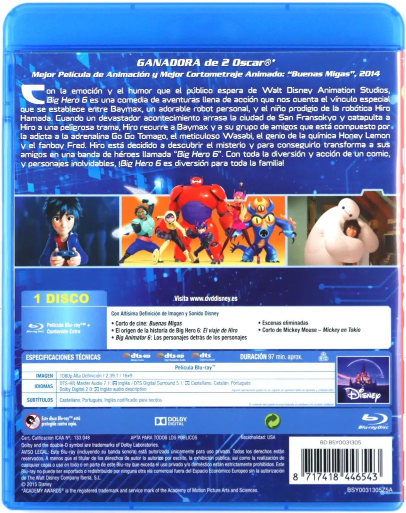 Blu-ray Baymax Robowabohu soirée cinéma famille version originale - 2