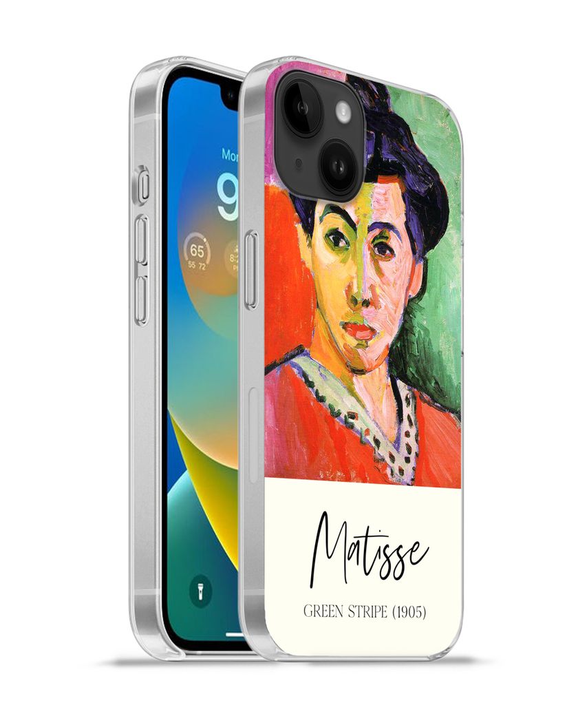 MuchoWow Handyhülle Schutzhülle Hülle für Apple iPhone 14 Plus - Soft case Matisse - Grüner Streifen (1905) - Alte Meister Silikon Softcase ...