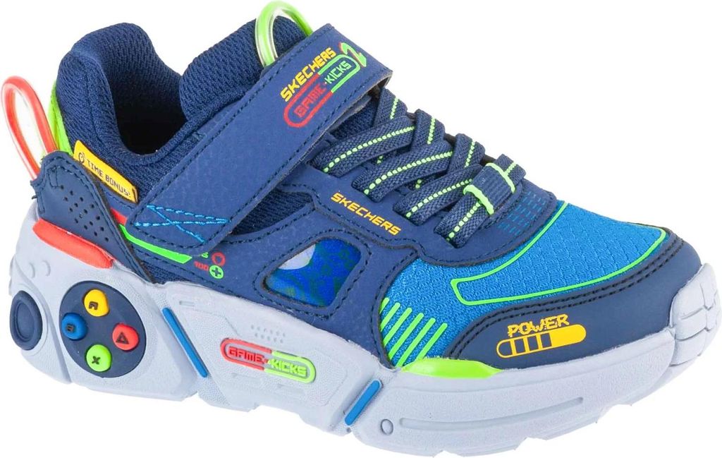 Skechers Game Kicks: Gametronix 2.0 Klittenband Laag - Blauw - Maat 34