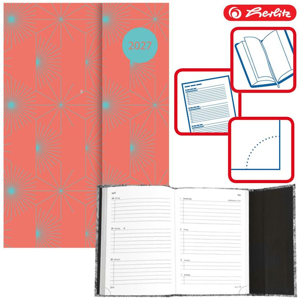 Herlitz Buchkalender A5 / A6 Magnetverschluss 2027, Format Produktbild 