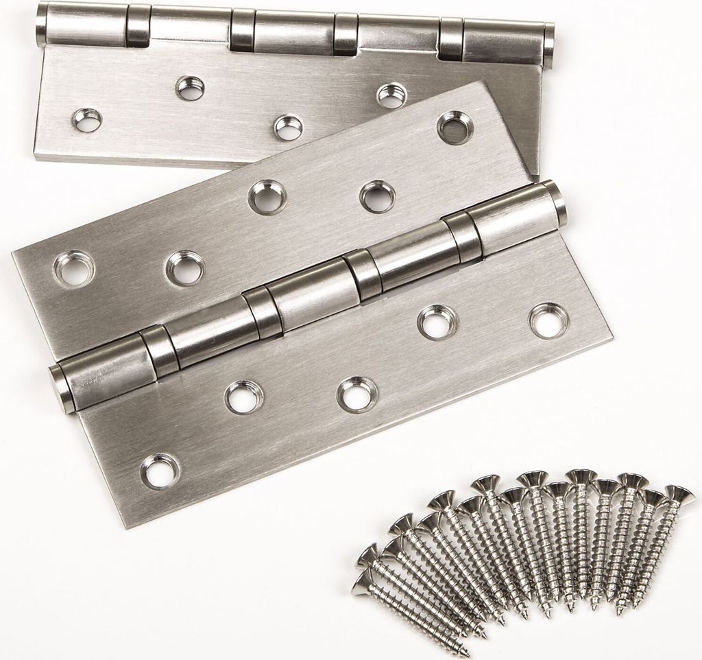 2 Stück 127 mm Türband Scharnier Aufschraubband Edelstahl rostfrei kugelgelagert mit Edelstahlschrauben | Tragkraft 75 kg | 2 Größen | Material...