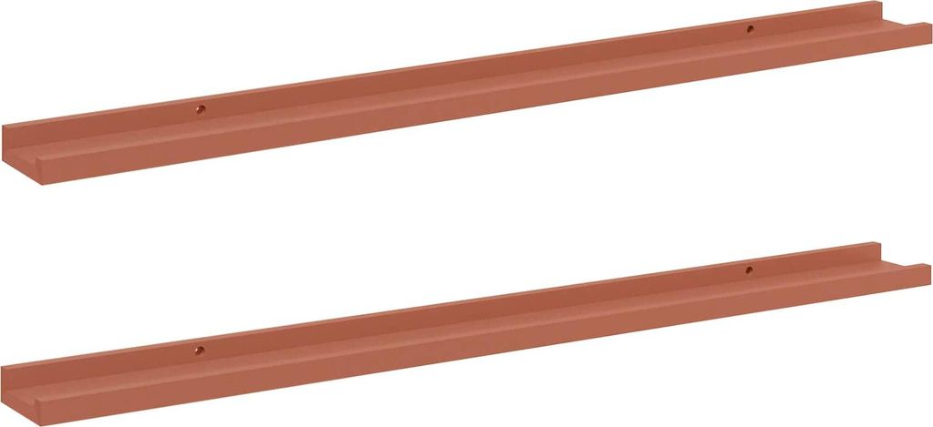 Wandregal mit Regal 2 pcs Rot 100 x 9 x 3 cm Holzwerkstoff