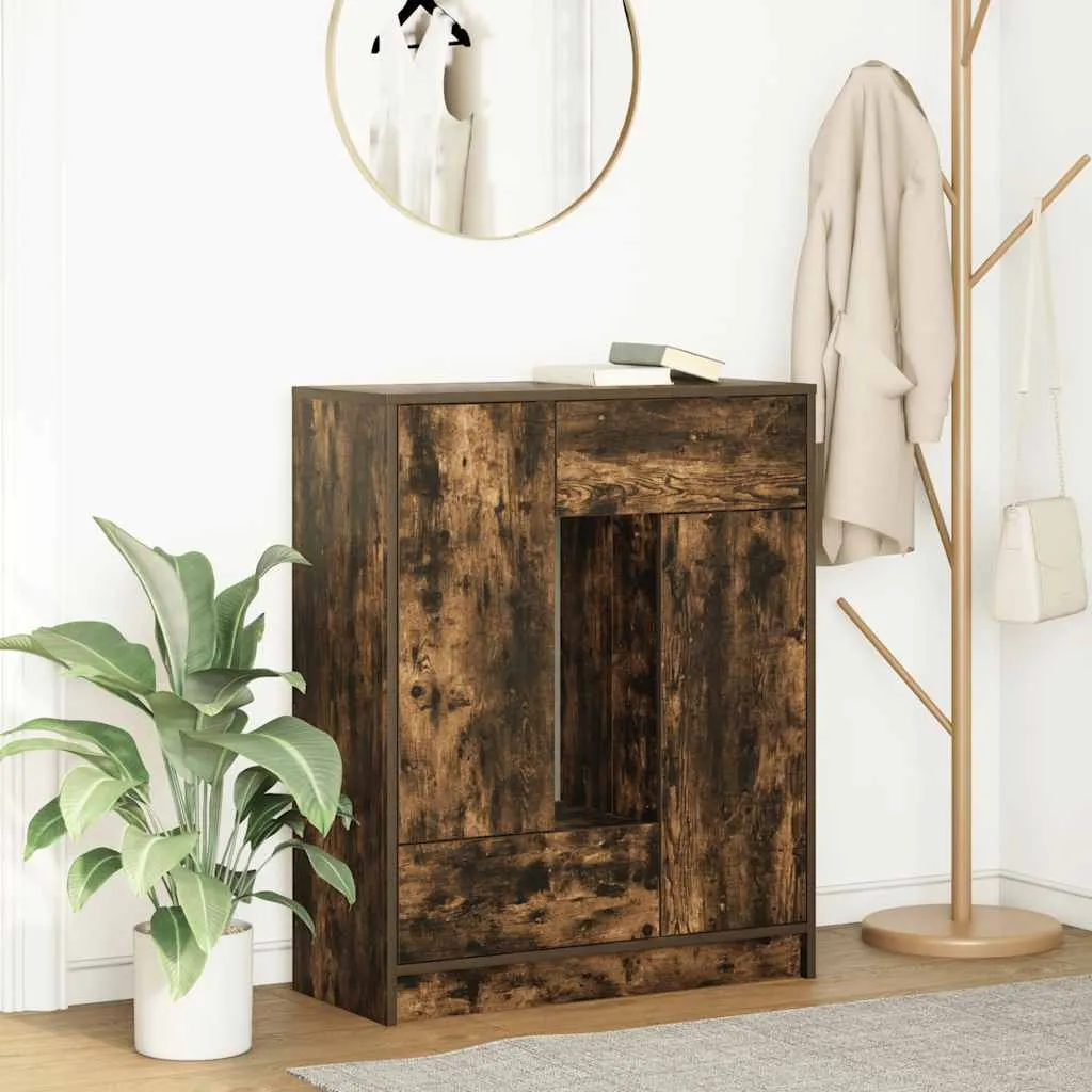 Mobile Credenza Salvaspazio Rovere Fumo 73x31x90 cm | Maison Exclusive