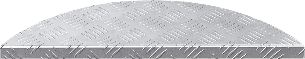 vidaXL Gradini a mezzaluna per scale 10 pezzi argento 60 x 18 x 2,5 cm alluminio