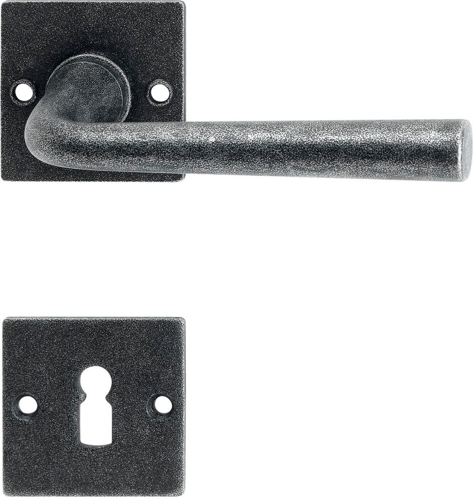 Halcö Türbeschlag Söll | Türgriff für Innentür auf Rosette BB | schwarz passiviert