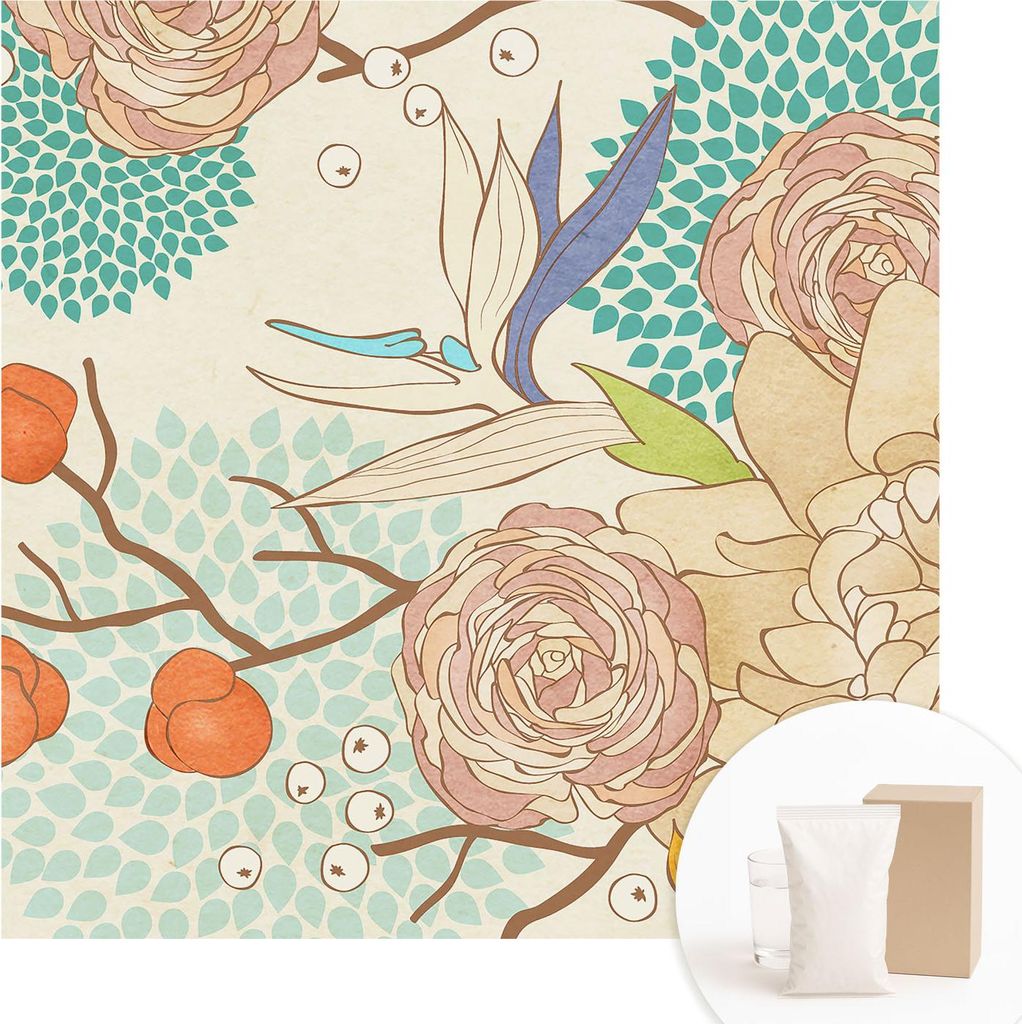 Fototapete - Wandbilder für Wohnzimmer - 250x250 cm - Dekorative Wandfolie - Modernes Design für Wanddekoration - Tapeten für Innenräume - Blum...