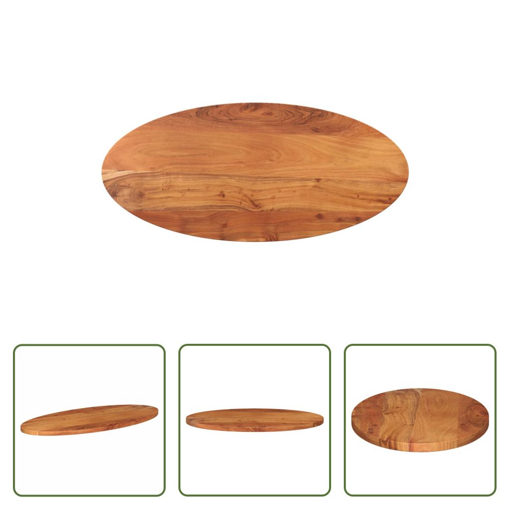 The Living Store Tischplatte 140x60x2,5 cm Oval Massivholz Akazie