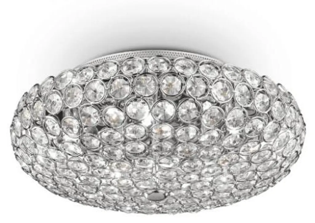 Lustre plafonnier en cristal et chrome KING - Luminaire de salon chic