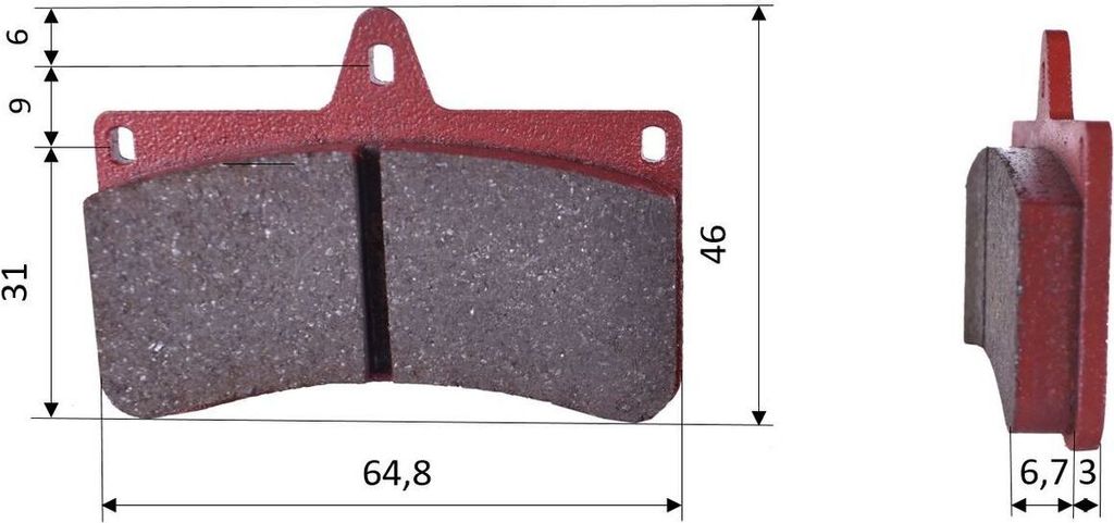 Satz Bremsbeläge (2 Stück), passend für CRG VEN-04, hinten (527)
