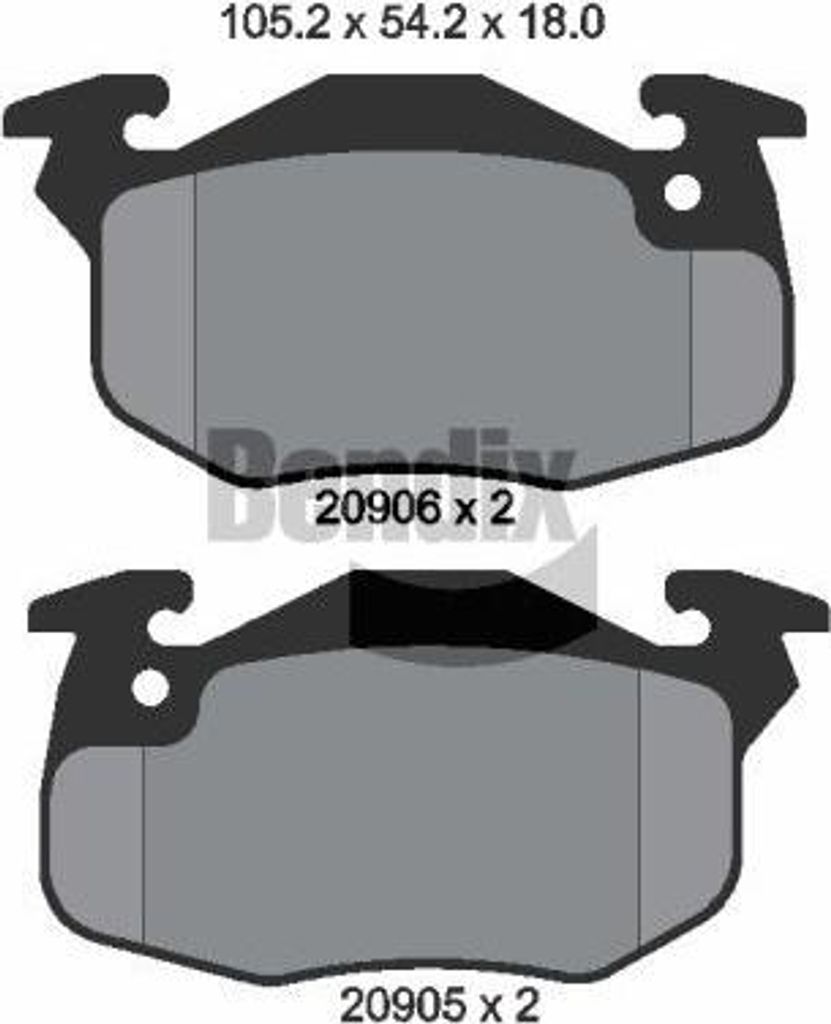 BENDIX Braking BPD1466 Bremsbelagsatz, Scheibenbremse OE 425137 kompatibel mit Saxo, 106