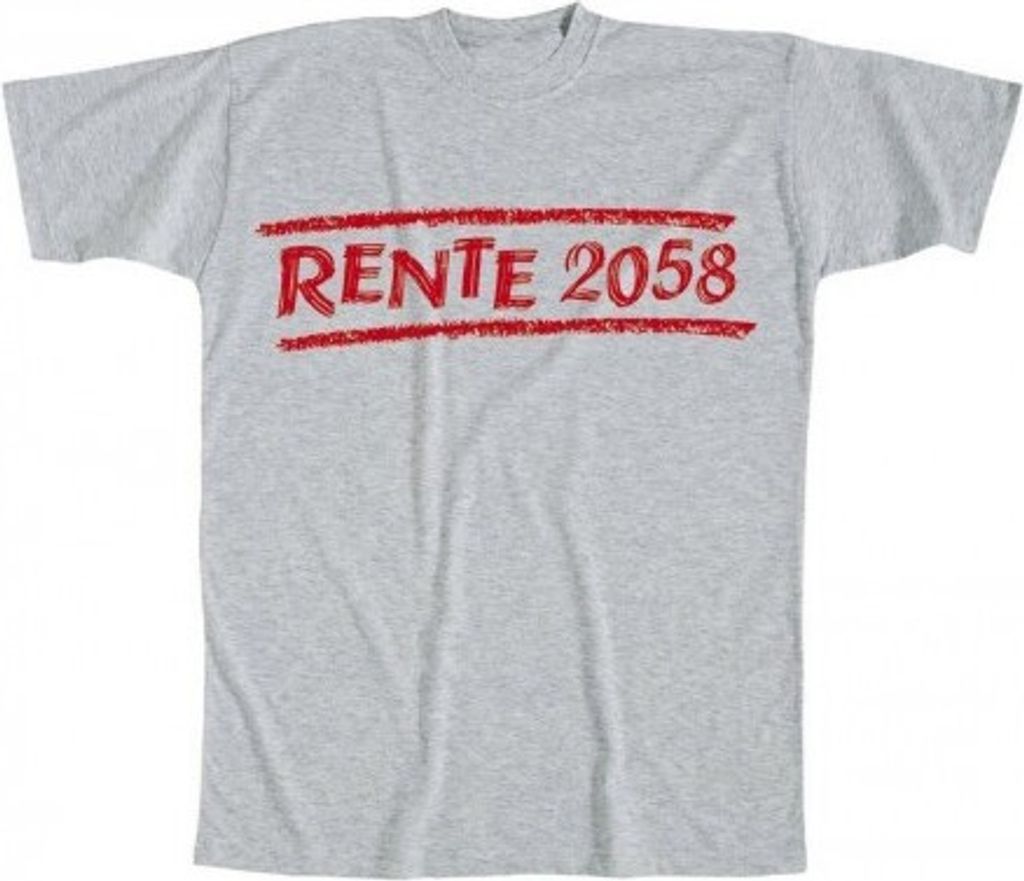 T-Shirt uni mit Aufdruck - Rente 2058 - 09567 grau - Gr. Produktbild 