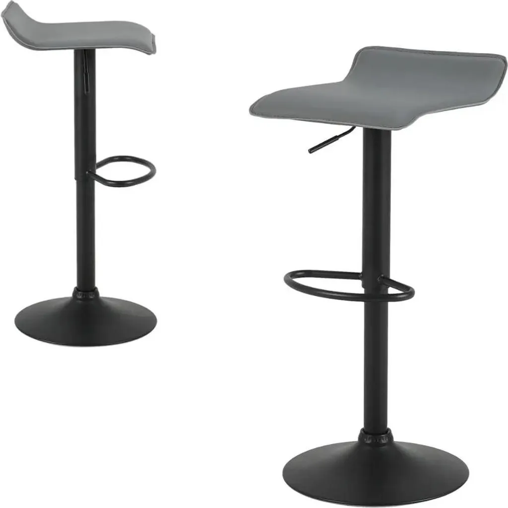Tabouret de bistrot réglable gris lot de 2 pour îlot de cuisine chic