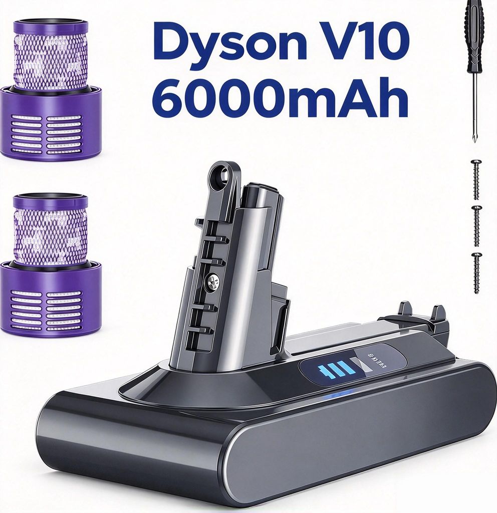 Dyson V10 accu 6000 mAh, vervangende accu voor V10 Productafbeelding 