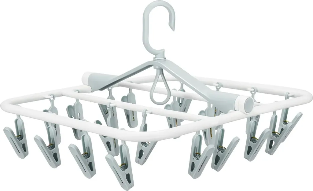 Séchoir à linge suspendu avec 20 pinces - Support plastique multi-usage
