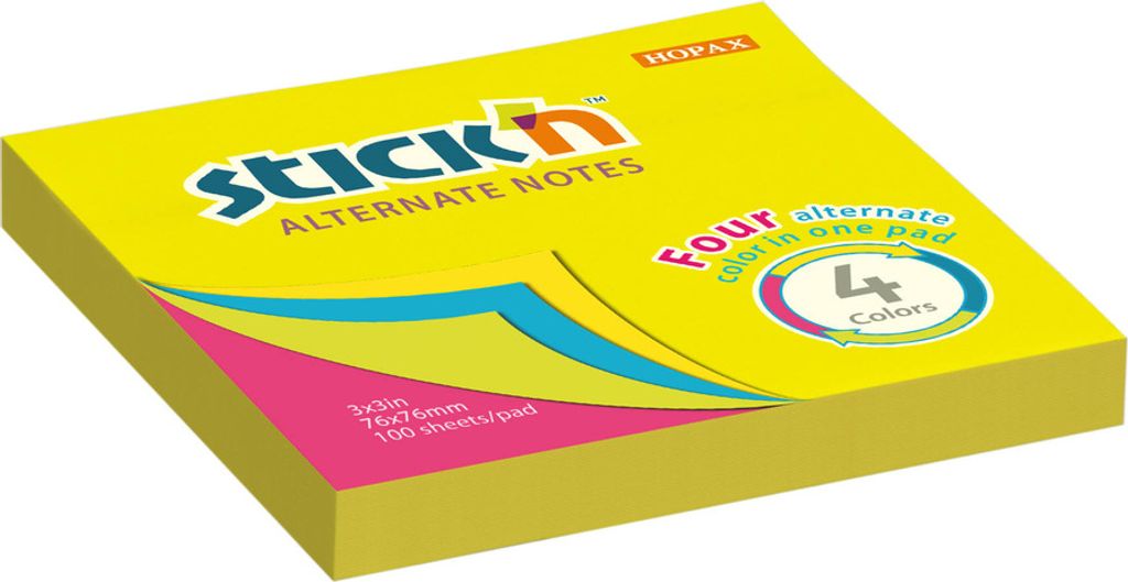 Stick’n, Notes samoprzylepny 4 kolory, 100 kartek