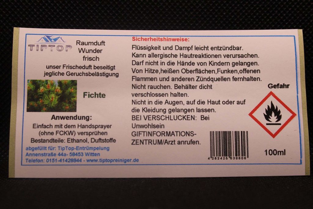 Raumduft-Wunder - 100ml - frisch - Duftnoten zur Auswahl – Fichte