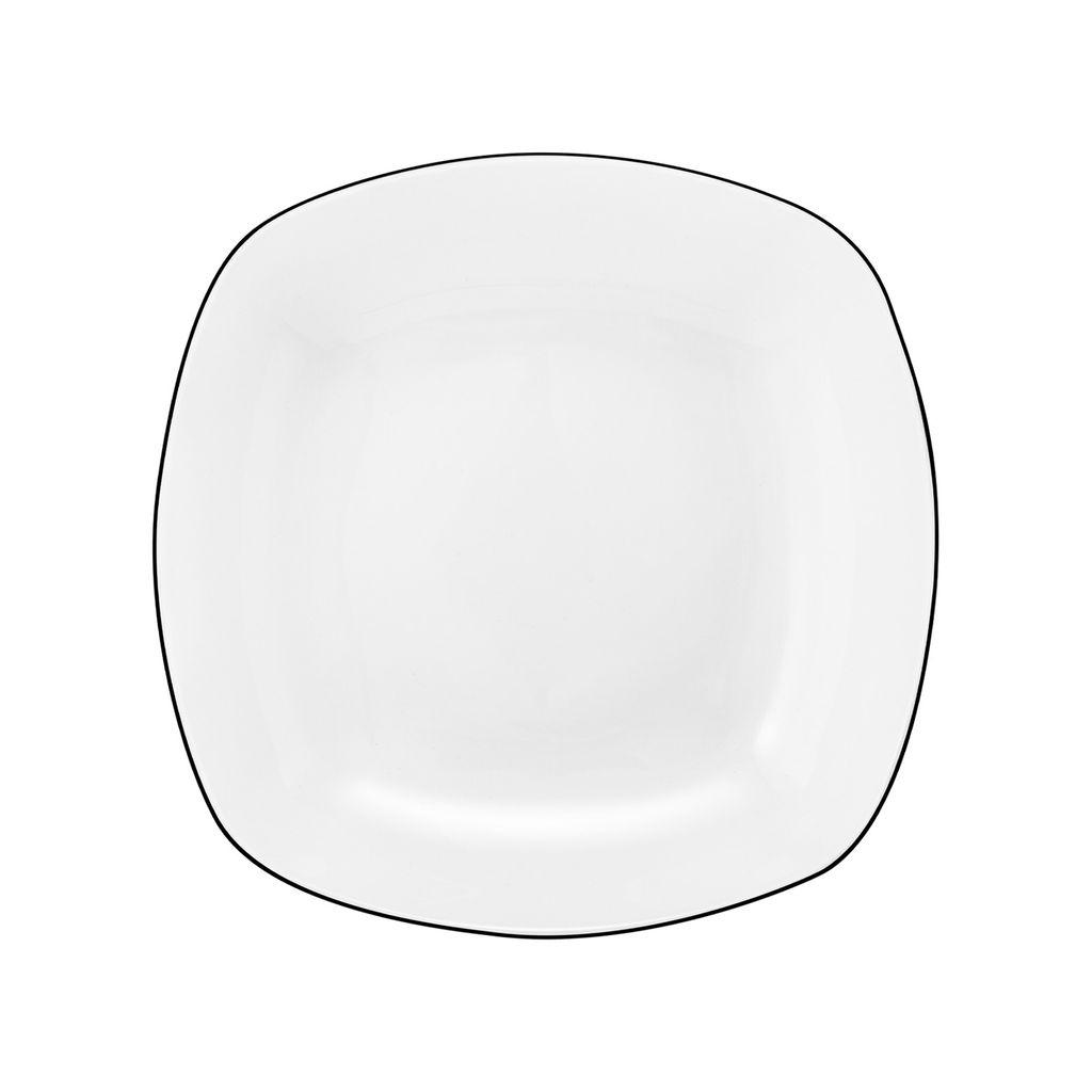Seltmann Weiden Suppenteller eckig 21 cm Lido Black Line 001.750529