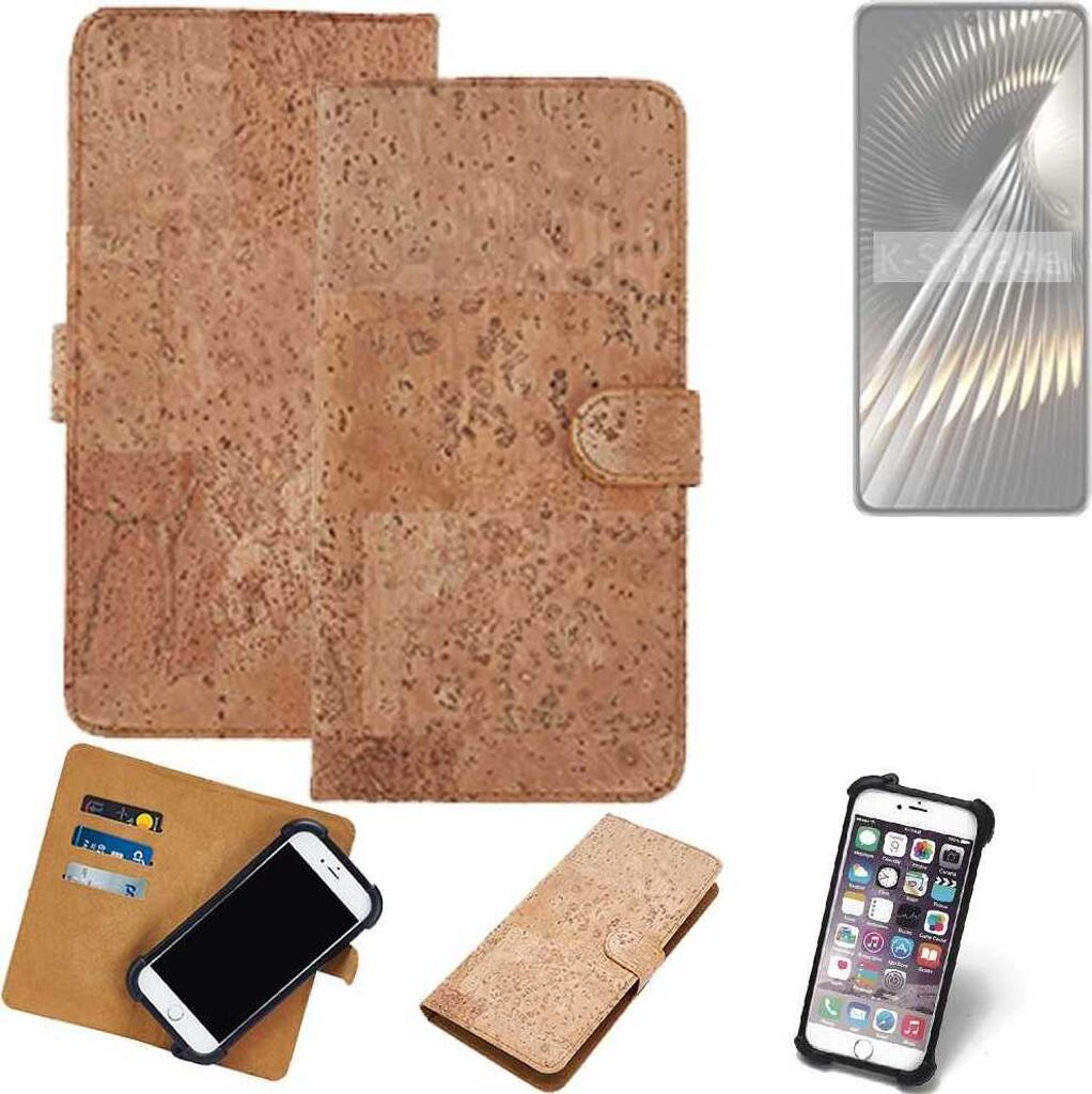 K-S-Trade Hülle kompatibel mit Xiaomi Redmi Turbo 3 Kork Handyhülle Cover Schutzhülle TPU Case Bumper in Hellbraun, (1x)