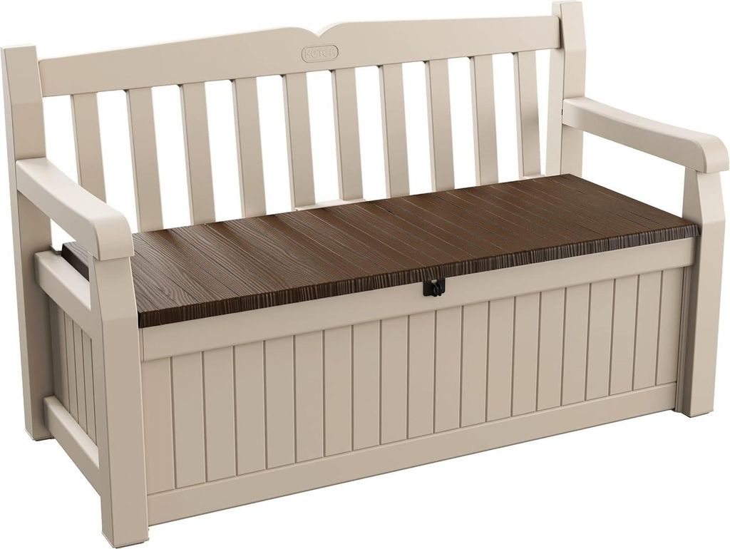 Eden Sitzbank für Balkon und Garten mit integrierter Aufbewahrung braun/beige 140 x 60 x 84 cm - 265 l