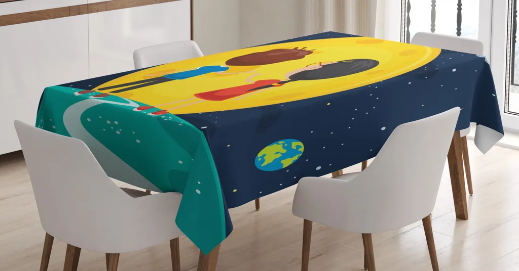 Tovaglia Antimacchia ABAKUHAUS 140x240 - Luna e Pianeti Lavabile
