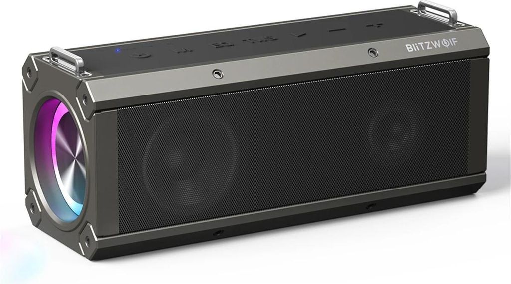 BW-WA3 Pro - Tragbarer Bluetooth-Lautsprecher - 120 W - 16000 mAh Akku - Bluetooth 5.0 mit aptX HD - Wasserdicht - RGB-Beleuchtung - Schwarz