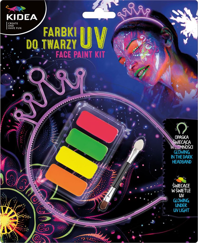 UV-Neon-Gesichtsbemalung + leuchtende Band Kidea