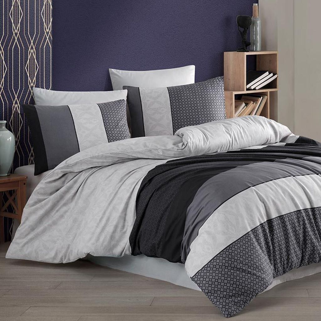 Traumschlaf Bettwäsche Pascal grey 200x200 cm + 2x 80x80 cm