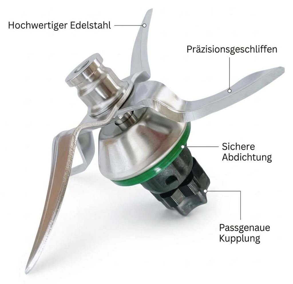 Ersatzmesser für Thermomix TM6 Edelstahl Mixmesser Messer Produktbild 