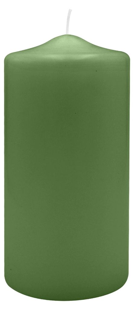Spitzkopf Stumpen Kerzen Grün 20 x Ø 9 cm, 6 Stück Produktbild 