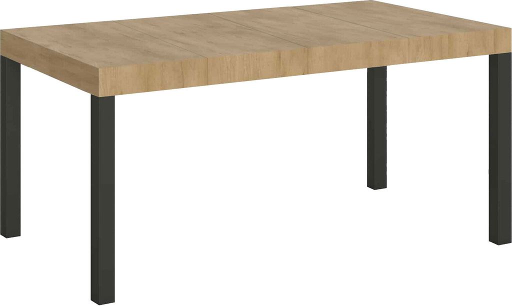 Ausziehtisch 120/380x90 cm Everyday Premium Natur-Eiche mit anthrazitfarbenen Beinen