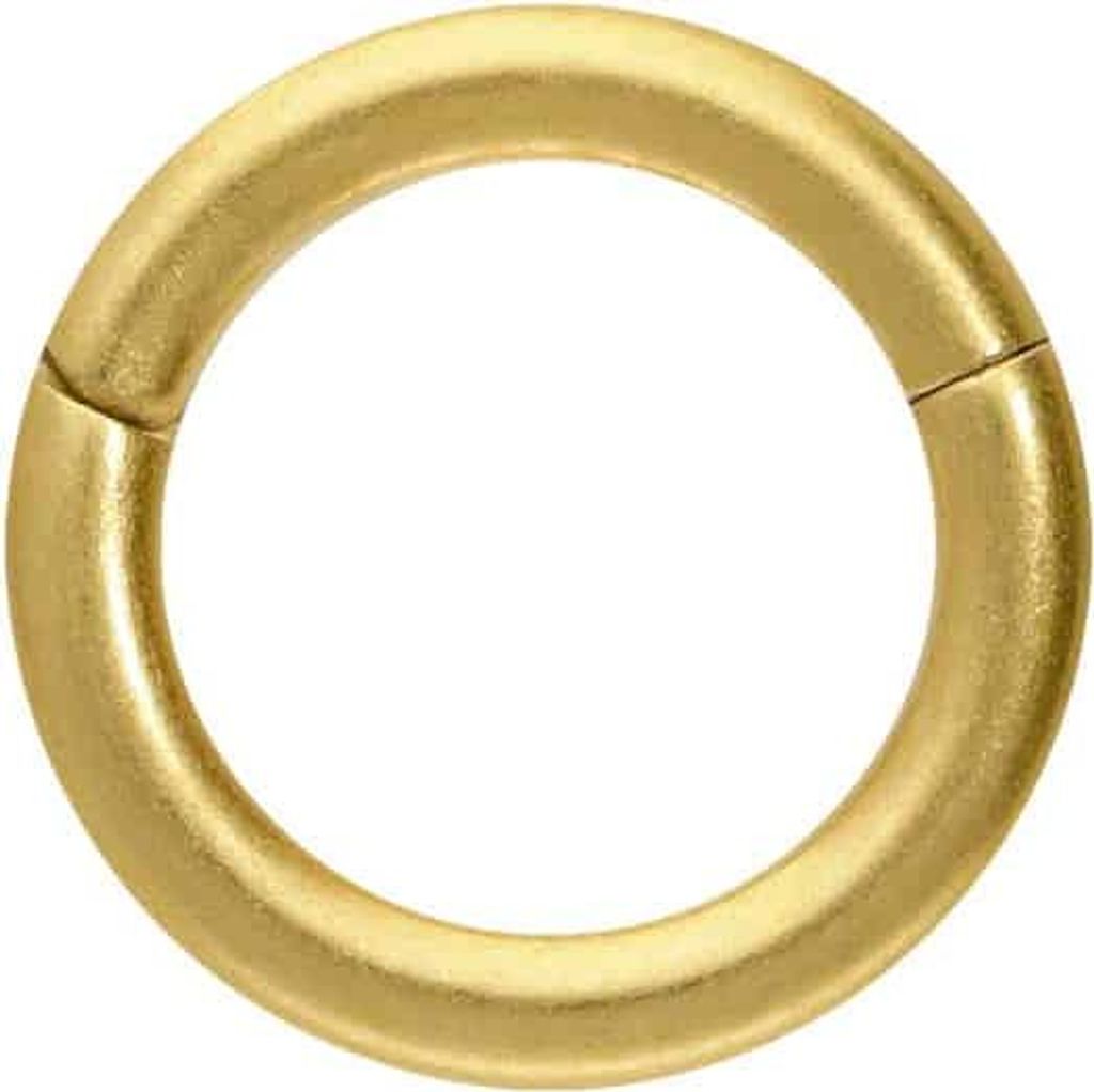 Ohrpiercing, Nasenpiercing, Septum Piercing Titan Segmentring Clicker MATT Gold Innendurchmesser: 5mm + Stabstärke: 1mm