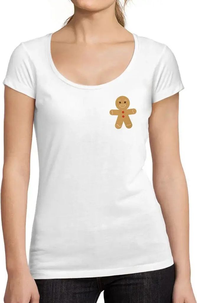 Damen Grafik T-Shirt Kleiner Keks Weihnachten xmas – Little Biscuit Christmas Xmas – Öko-Verantwortlich Vintage Jahrgang Kurzarm Lustige Druck