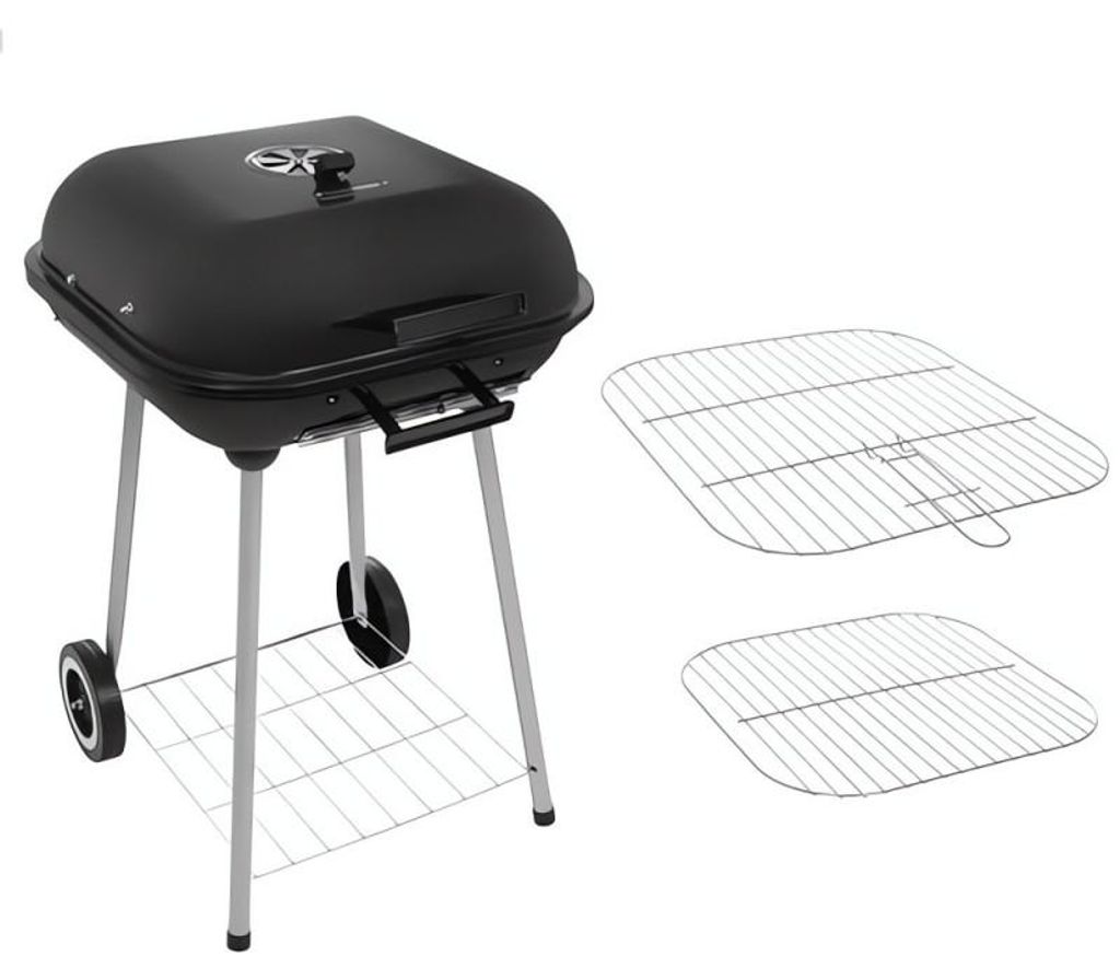 Grill ogrodowy na węgiel drzewny z pokrywą i półką Zdjęcie produktu 