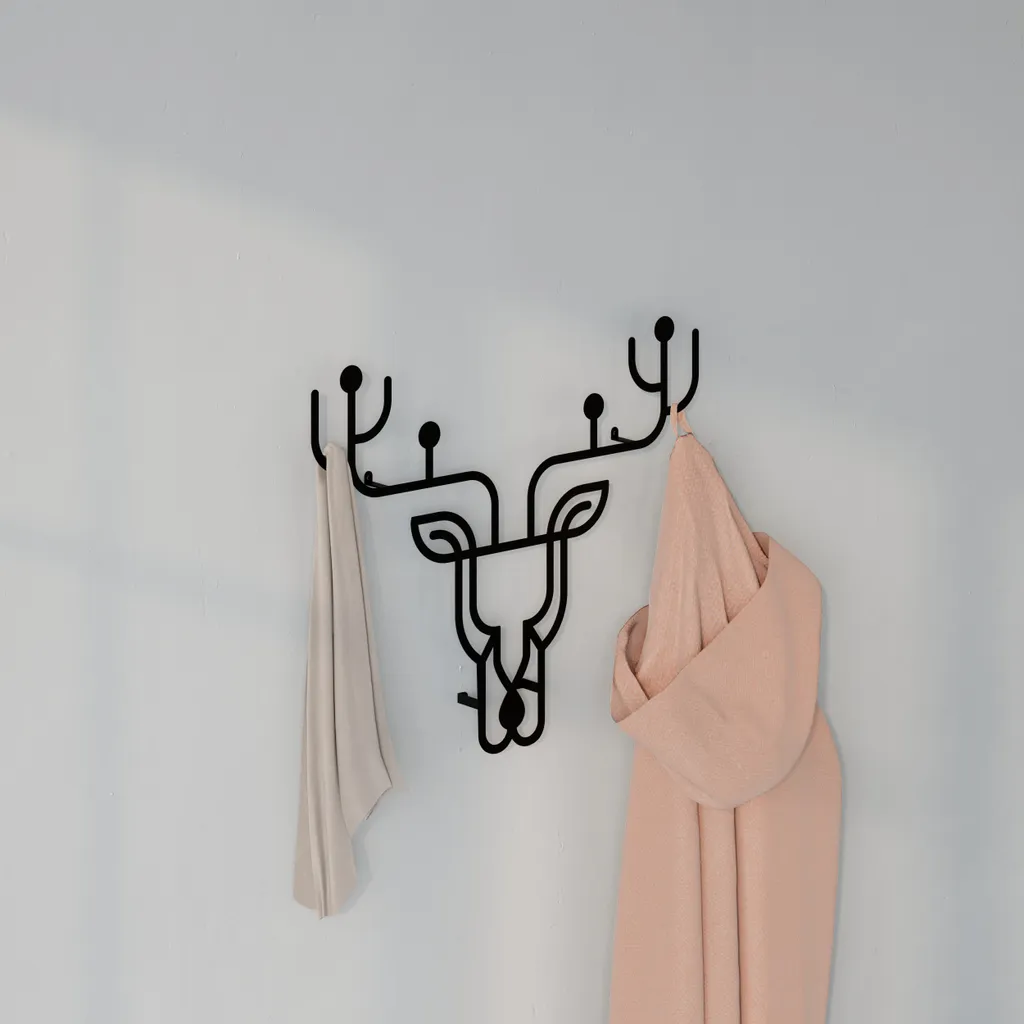 Suspension Décorative Cerf en Métal Noir - Décoration Murale Moderne - 5