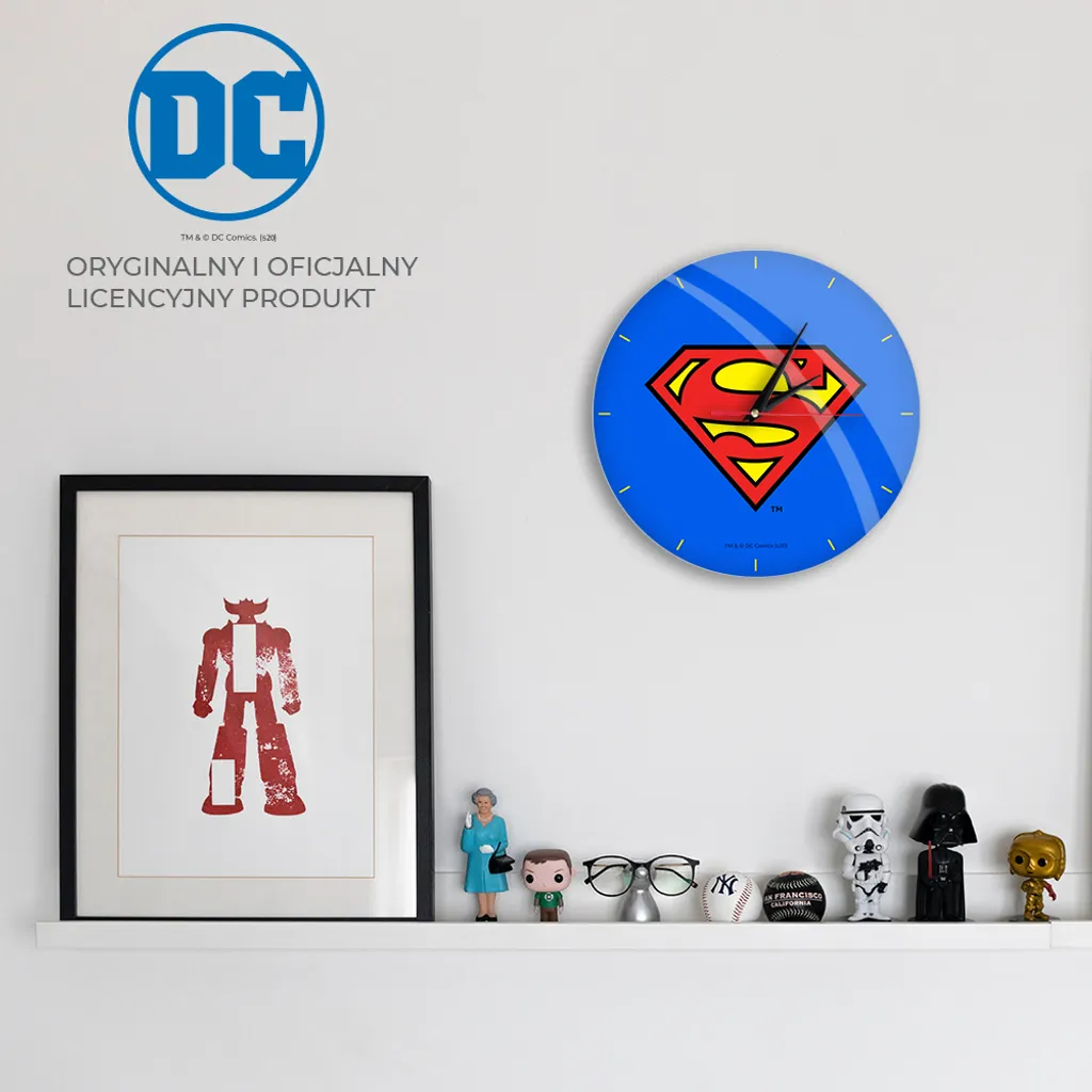 Horloge murale brillante Superman bleu - Pendule décorative DC Comics