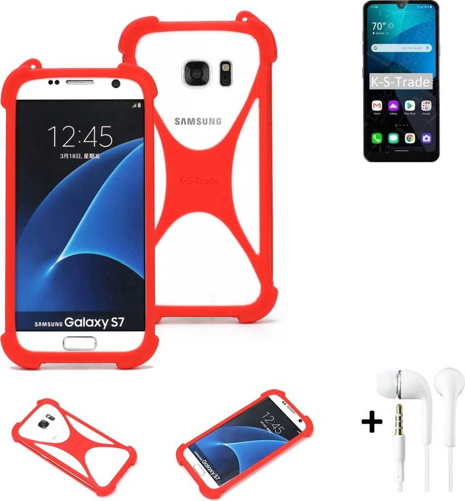 Handy-hülle + Kopfhörer kompatibel mit LG Electronics Harmony 4 Schutz-hülle Bumper Silikon Schutz Hülle Cover Case Silikoncase Silikonbumper TPU