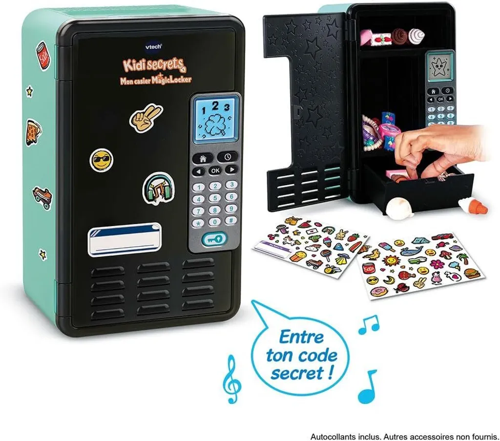 VTech KidiSecrets MagicLocker Noir Vert - Casier secret avec code enfant