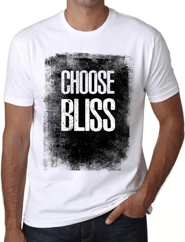 Herren Grafik T-Shirt Wählen Sie Glückseligkeit – Choose Bliss – Öko-Verantwortlich Vintage Jahrgang Kurzarm Lustige Druck Geburtstag Gesche...